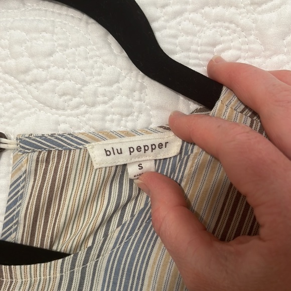 Blu Pepper Striped Babydoll Dress - Picture 3 of 6